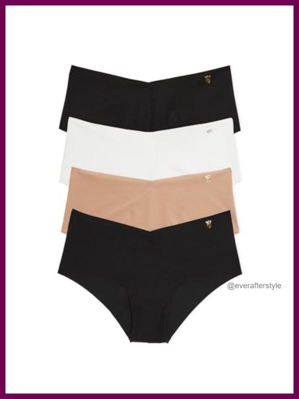 Seamless Cheeky Panties No-Show Raw-Cut Underwear Pack Breathable Wicking